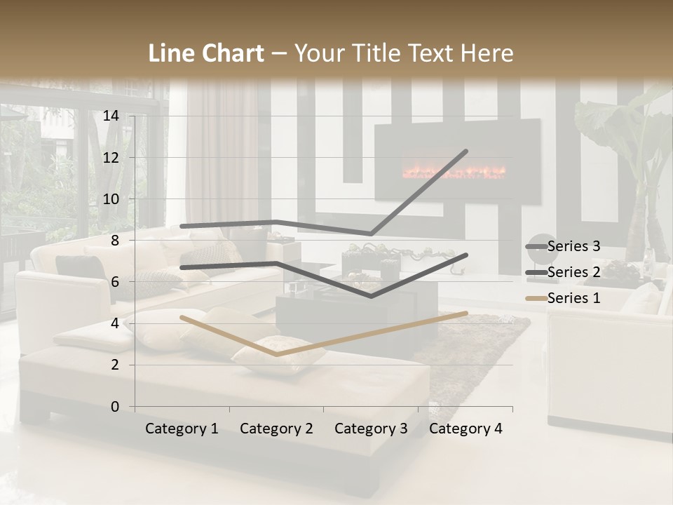 Modern House,Living-Room With The Modern Furniture PowerPoint Template
