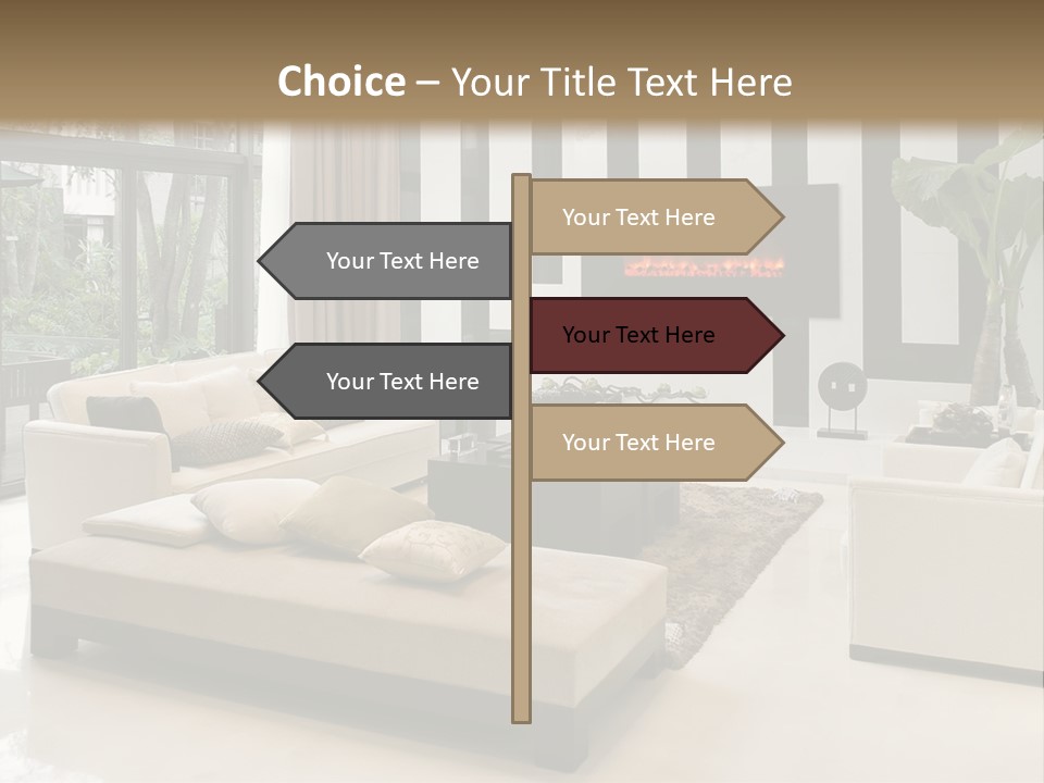 Modern House,Living-Room With The Modern Furniture PowerPoint Template