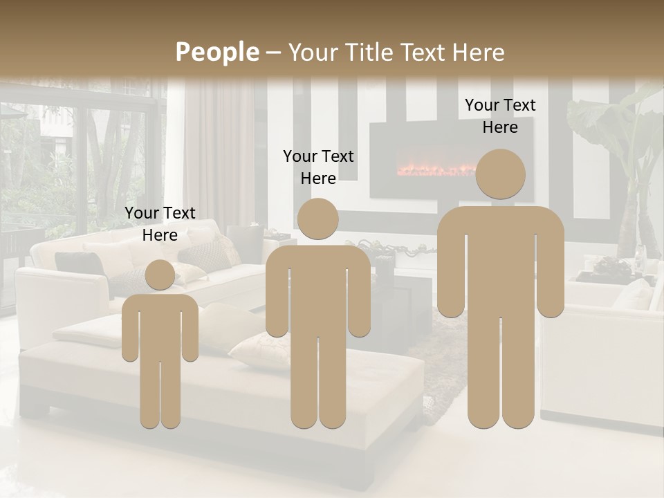 Modern House,Living-Room With The Modern Furniture PowerPoint Template