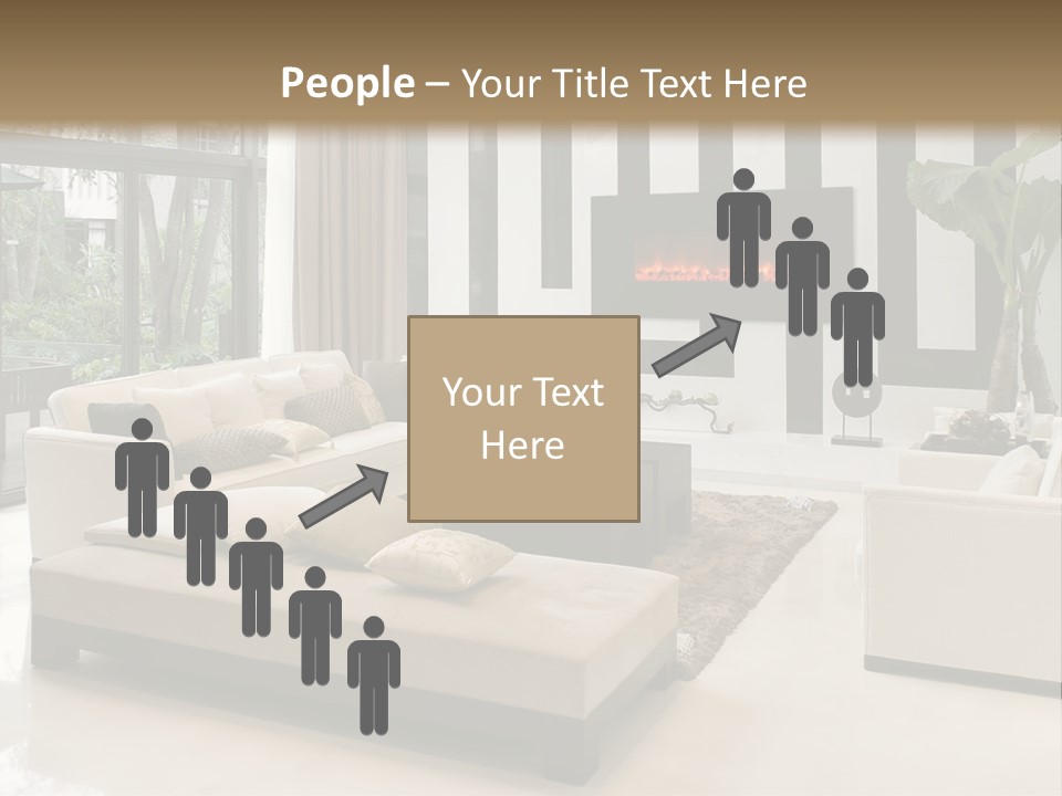 Modern House,Living-Room With The Modern Furniture PowerPoint Template