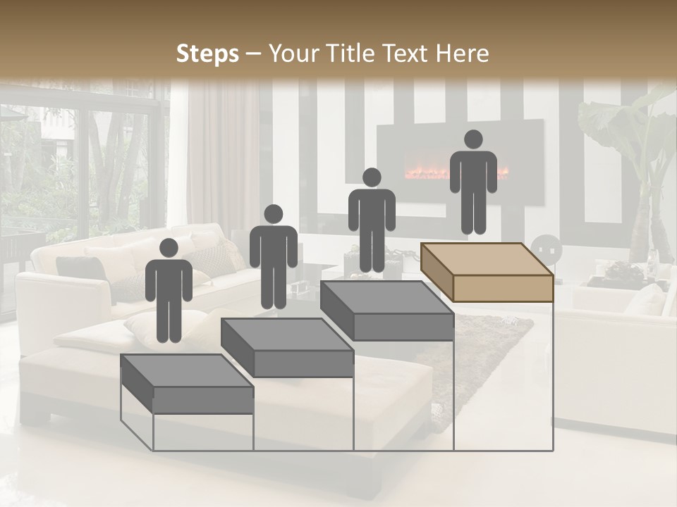 Modern House,Living-Room With The Modern Furniture PowerPoint Template