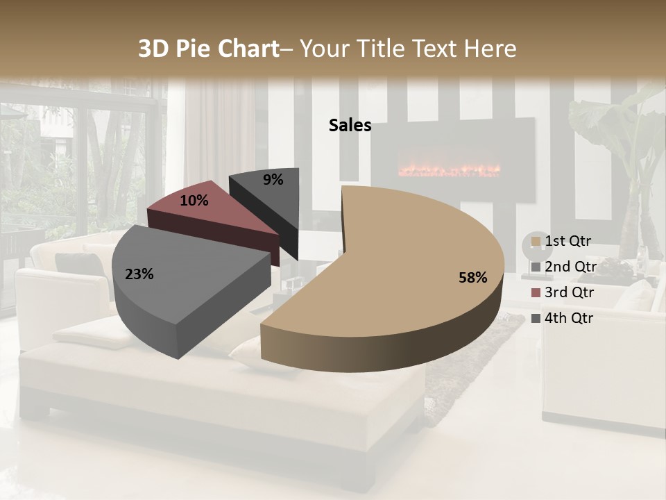 Modern House,Living-Room With The Modern Furniture PowerPoint Template