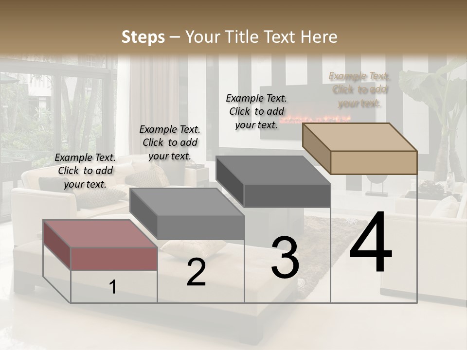 Modern House,Living-Room With The Modern Furniture PowerPoint Template