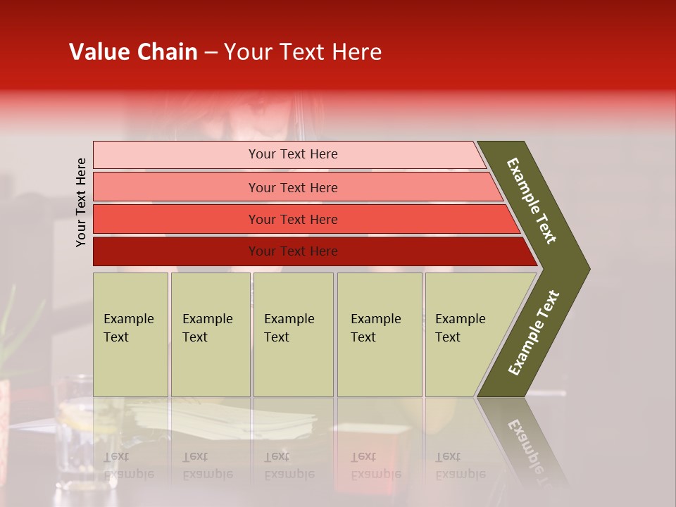 Pretty Blond Businesswoman Sitting In The Bar And Working PowerPoint Template