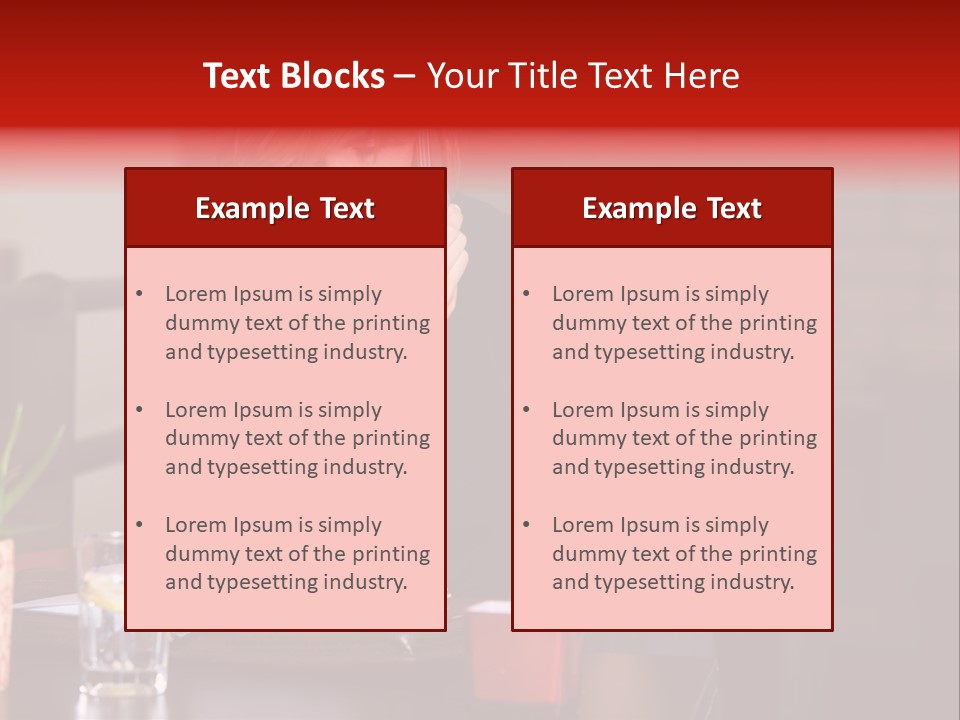 Pretty Blond Businesswoman Sitting In The Bar And Working PowerPoint Template