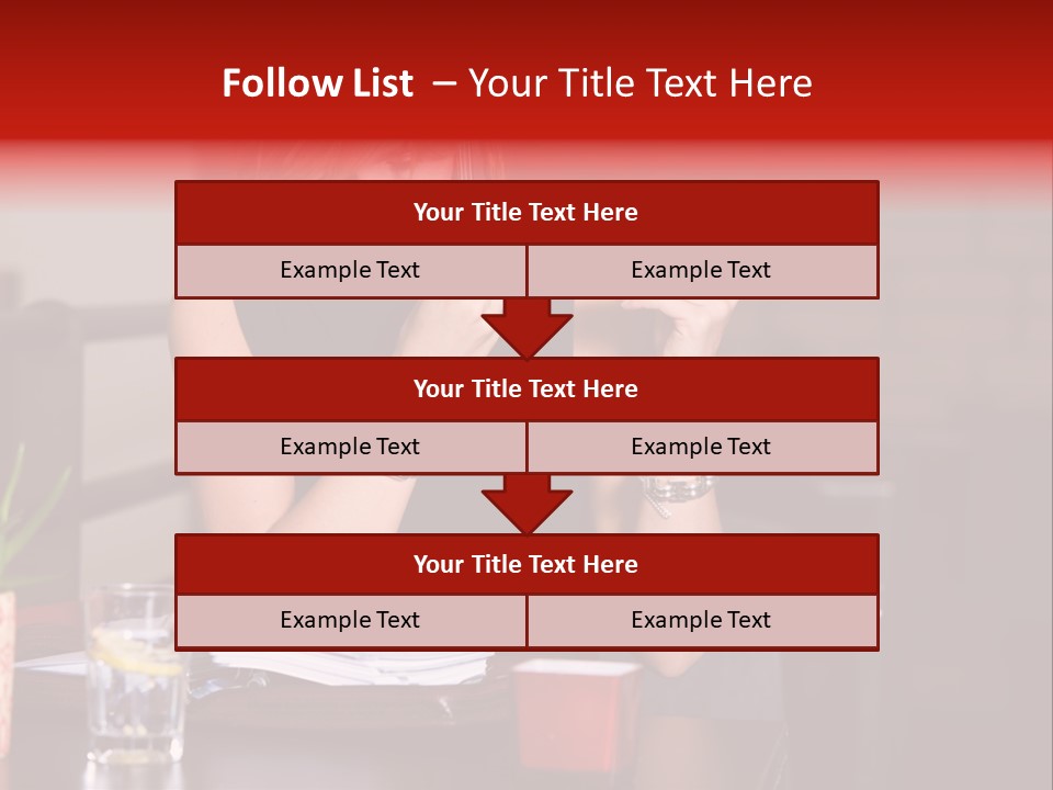 Pretty Blond Businesswoman Sitting In The Bar And Working PowerPoint Template