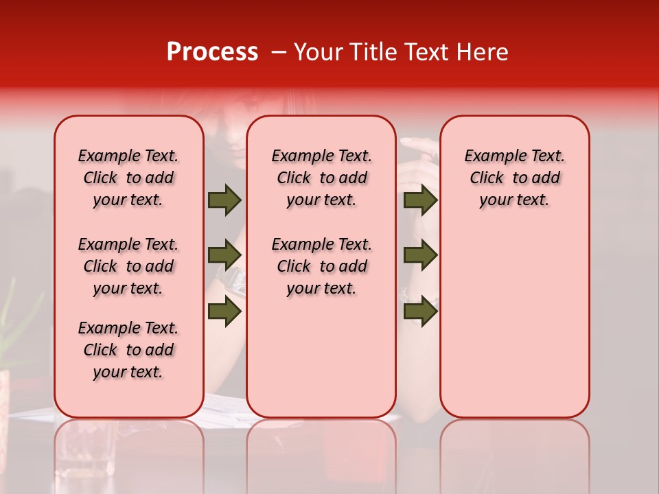 Pretty Blond Businesswoman Sitting In The Bar And Working PowerPoint Template