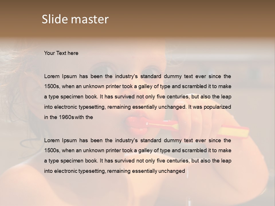 Little Baby Brushing Teeth PowerPoint Template