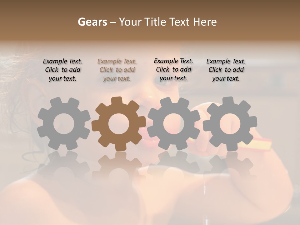 Little Baby Brushing Teeth PowerPoint Template