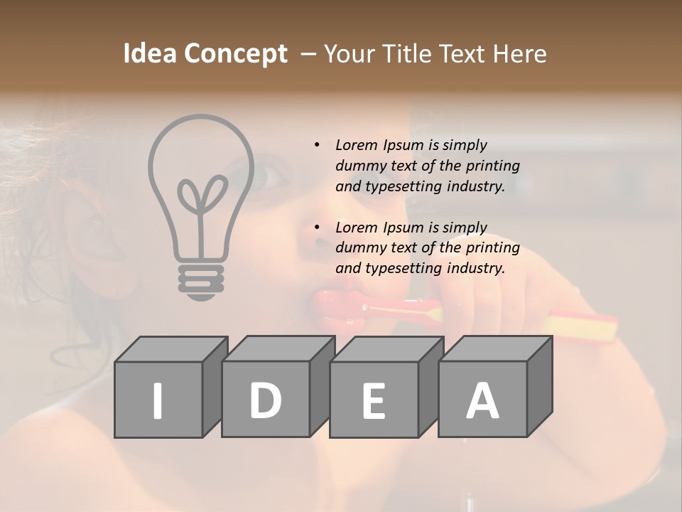 Little Baby Brushing Teeth PowerPoint Template