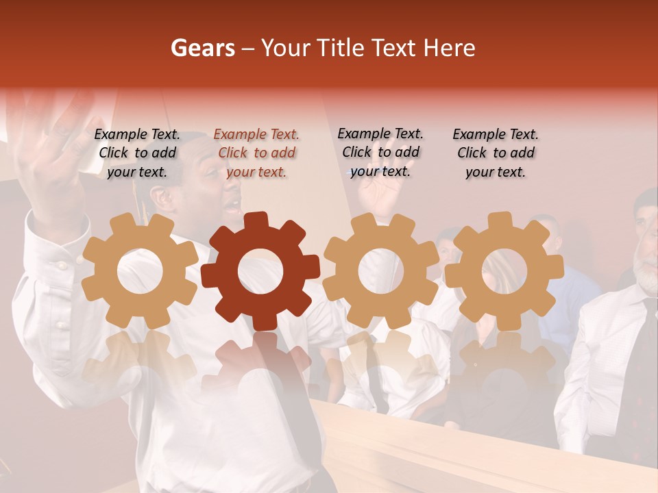 Eager And Passionate Attorney Trying To Convince The Jury Of His Point PowerPoint Template