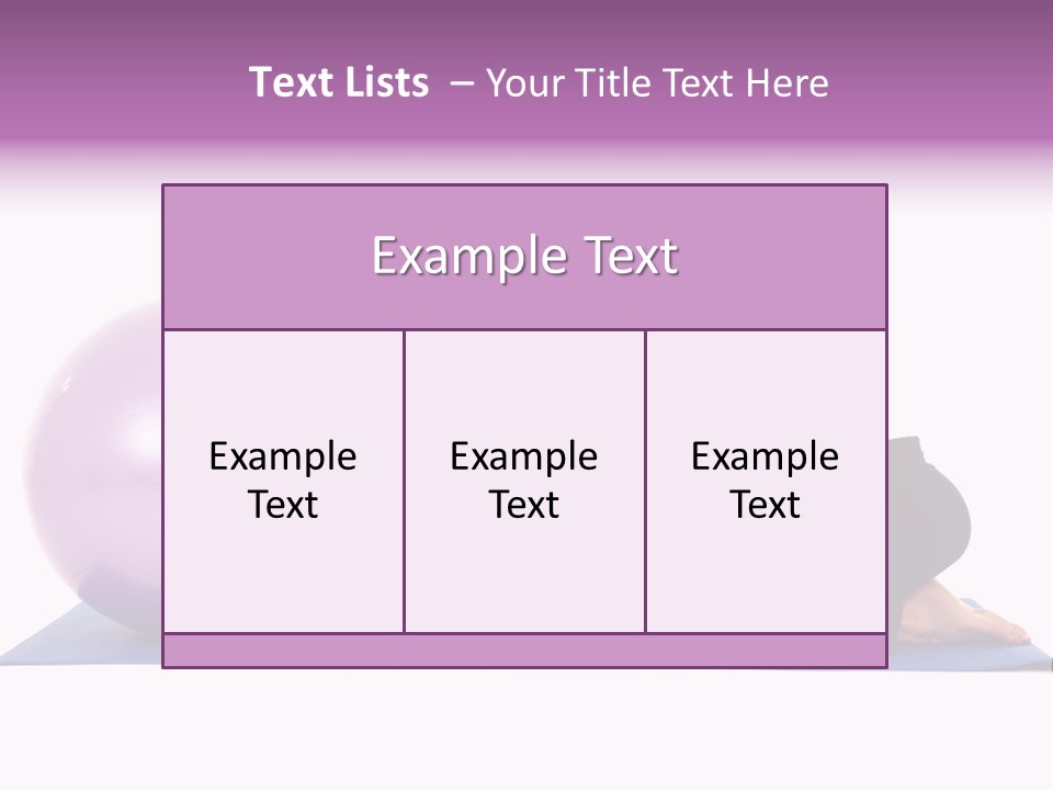 Fit Young Brunette Pilates Instructor Showing Different Exercises On A White Background With Basic Pilates Equipment Including A Ball And Yoga Mat. White Background, Not Isolated PowerPoint Template