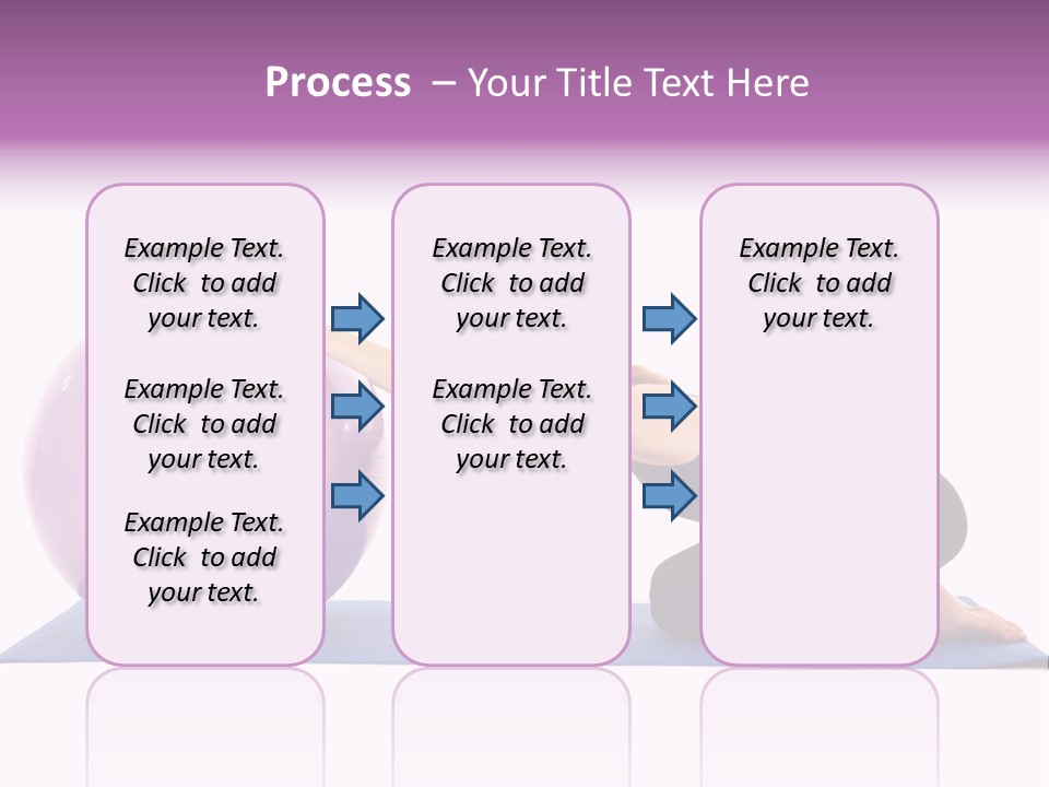 Fit Young Brunette Pilates Instructor Showing Different Exercises On A White Background With Basic Pilates Equipment Including A Ball And Yoga Mat. White Background, Not Isolated PowerPoint Template