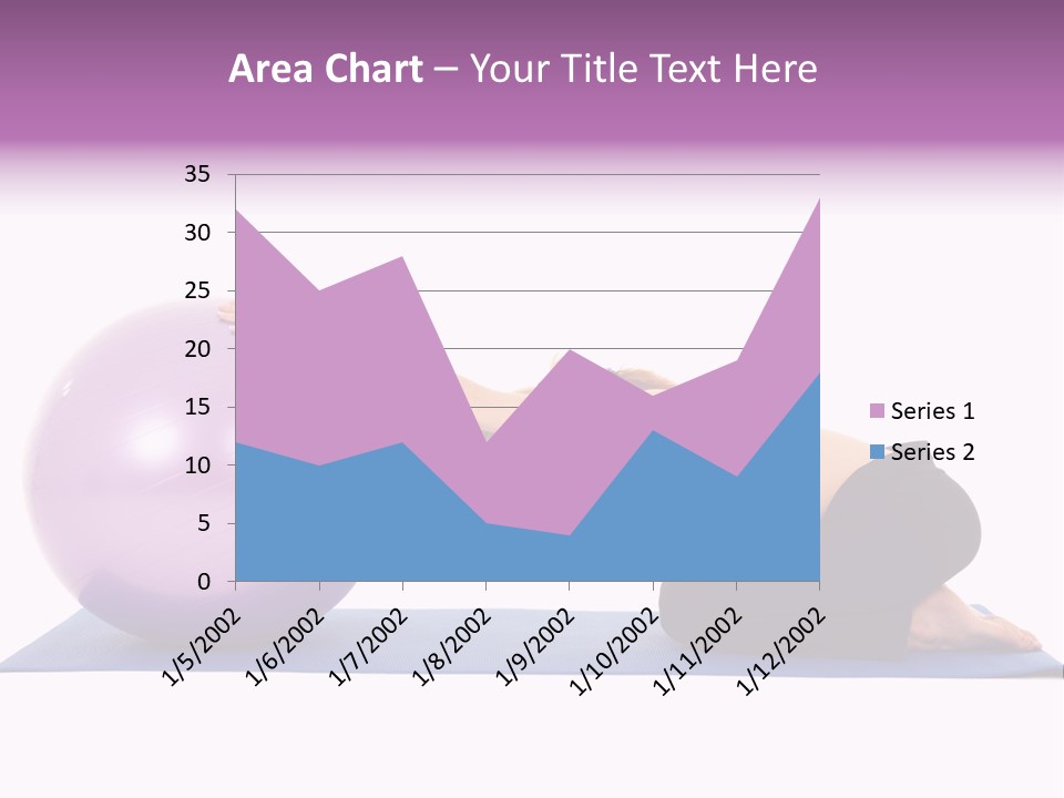 Fit Young Brunette Pilates Instructor Showing Different Exercises On A White Background With Basic Pilates Equipment Including A Ball And Yoga Mat. White Background, Not Isolated PowerPoint Template