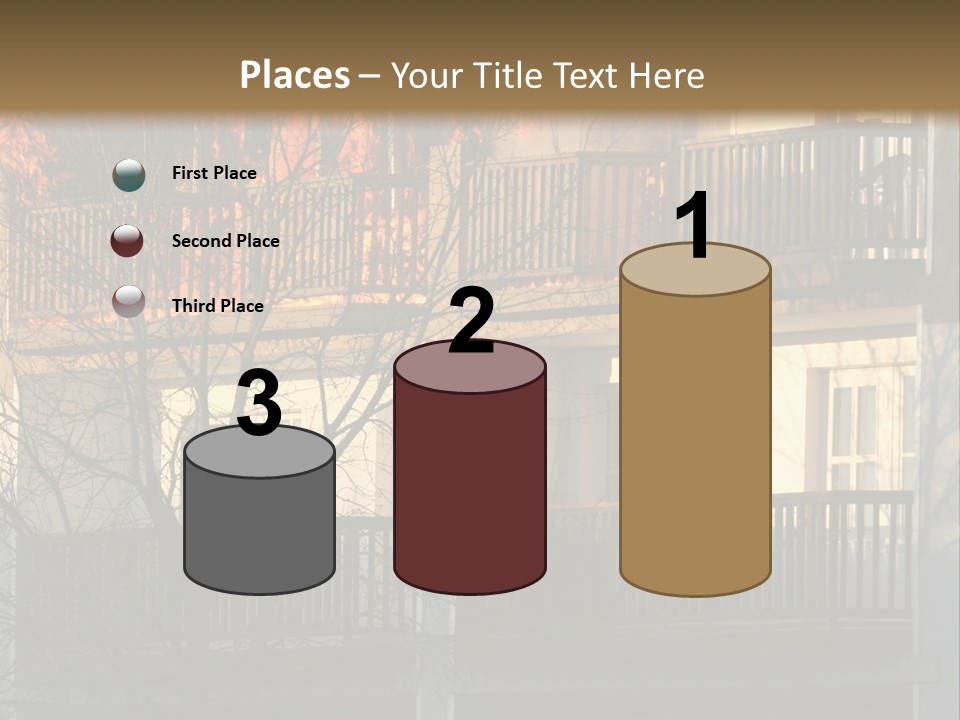 Children Watching A Fire Disaster PowerPoint Template