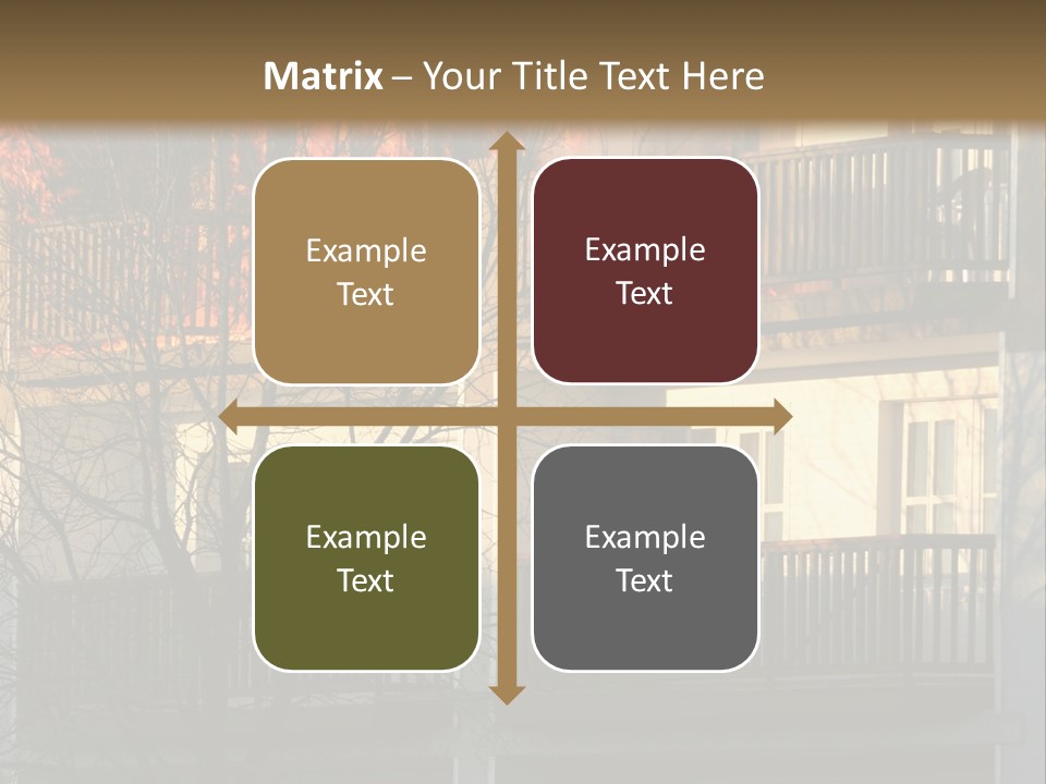 Children Watching A Fire Disaster PowerPoint Template