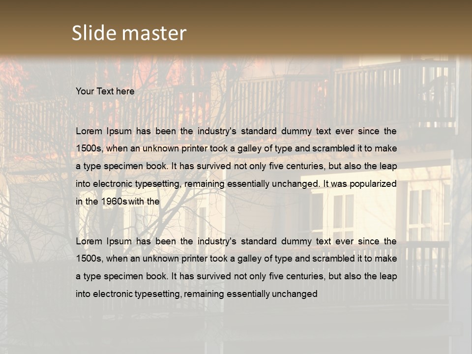 Children Watching A Fire Disaster PowerPoint Template