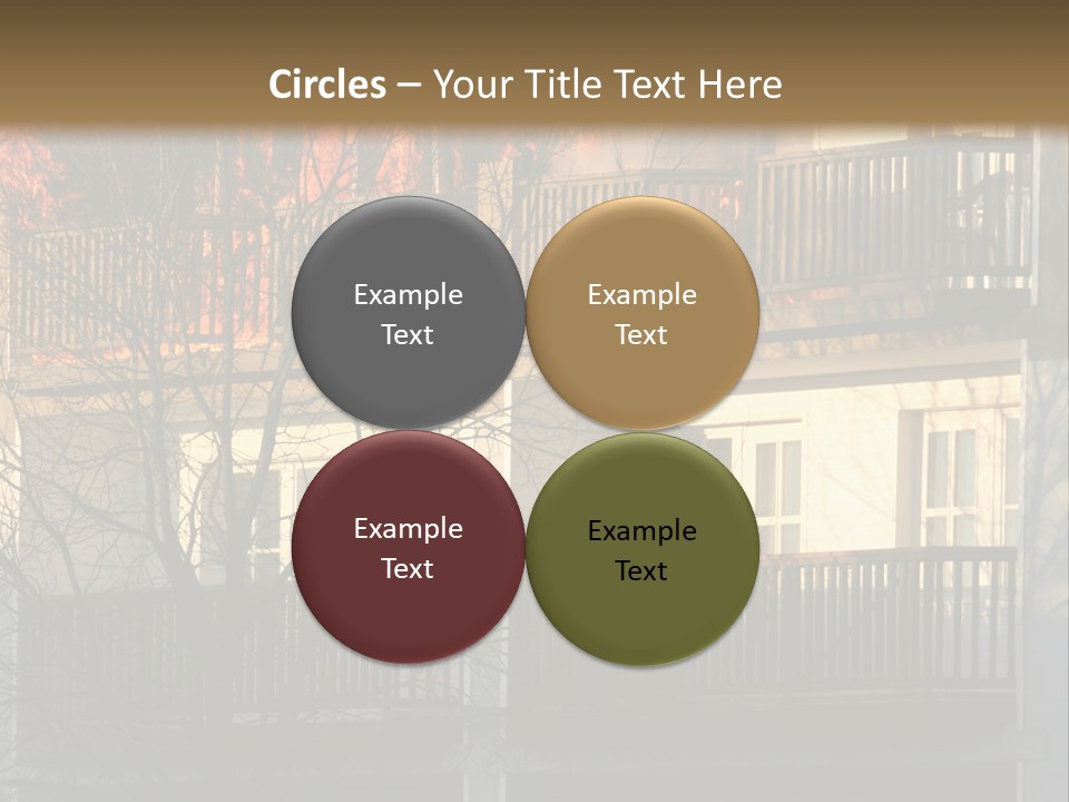 Children Watching A Fire Disaster PowerPoint Template