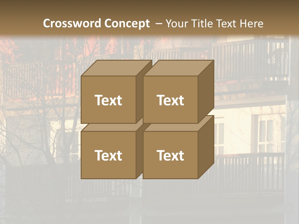 Children Watching A Fire Disaster PowerPoint Template