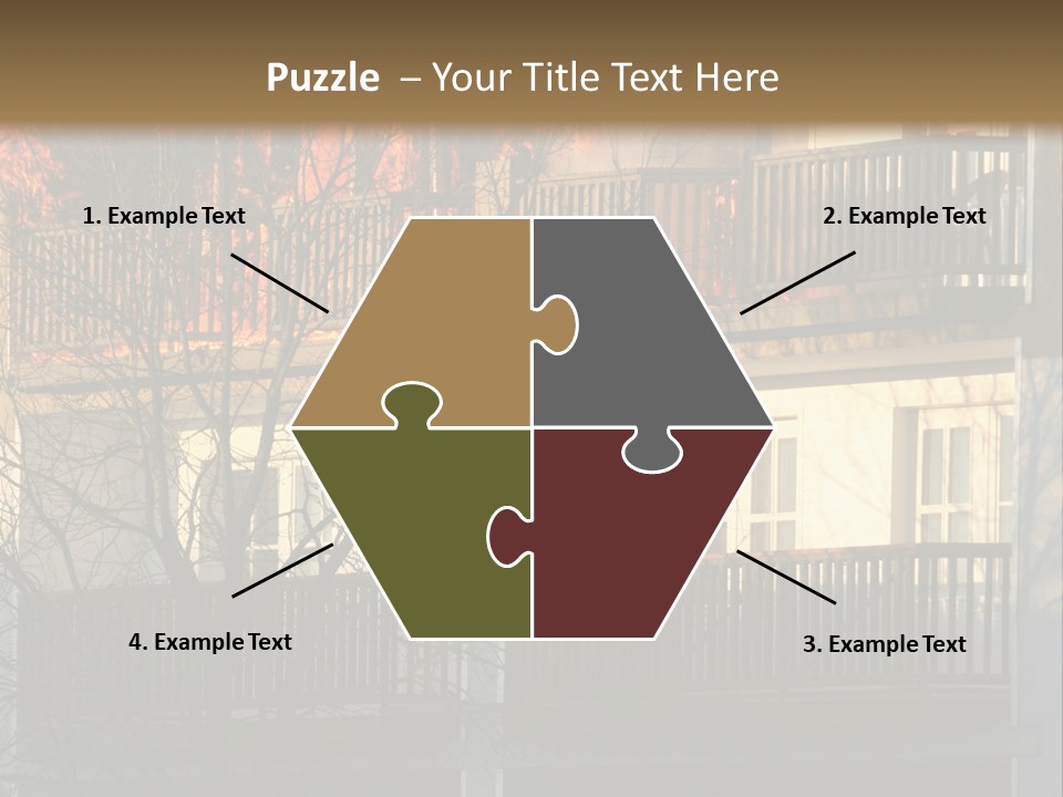 Children Watching A Fire Disaster PowerPoint Template