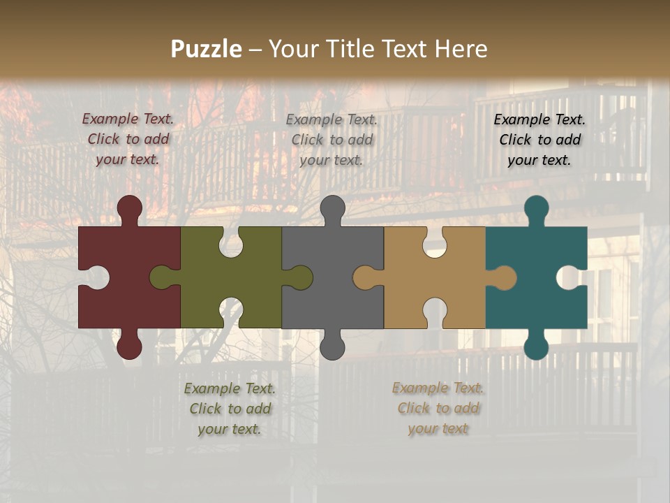 Children Watching A Fire Disaster PowerPoint Template