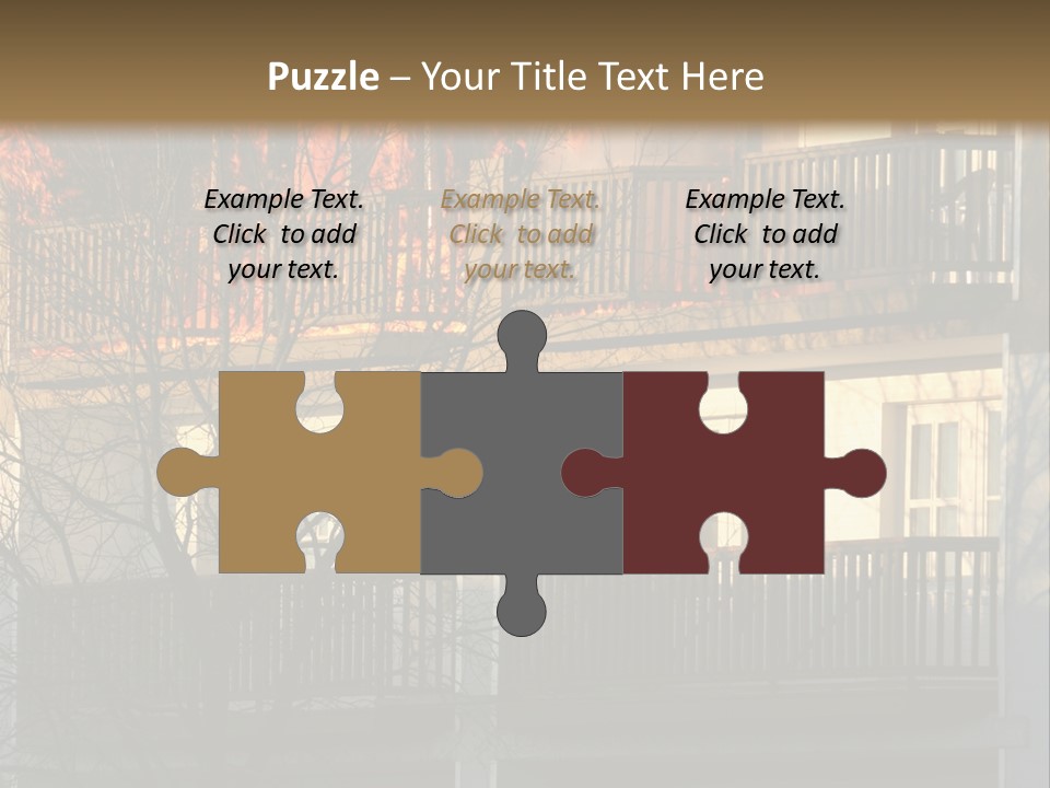 Children Watching A Fire Disaster PowerPoint Template