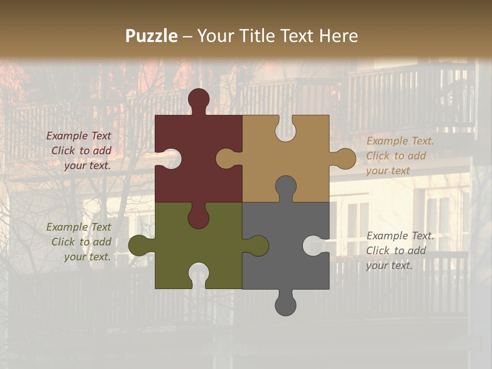 Children Watching A Fire Disaster PowerPoint Template