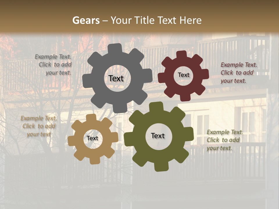 Children Watching A Fire Disaster PowerPoint Template