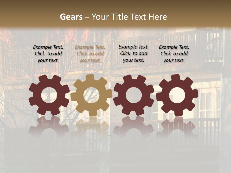 Children Watching A Fire Disaster PowerPoint Template