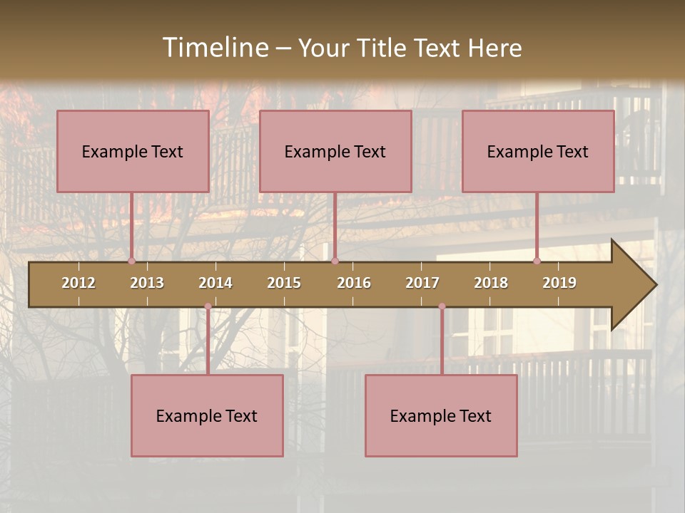 Children Watching A Fire Disaster PowerPoint Template