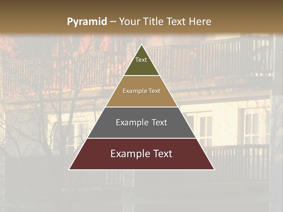 Children Watching A Fire Disaster PowerPoint Template