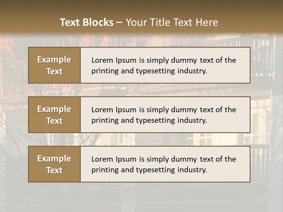 Children Watching A Fire Disaster PowerPoint Template