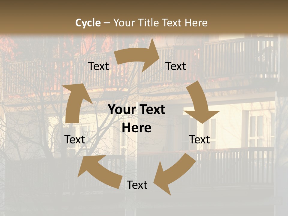 Children Watching A Fire Disaster PowerPoint Template