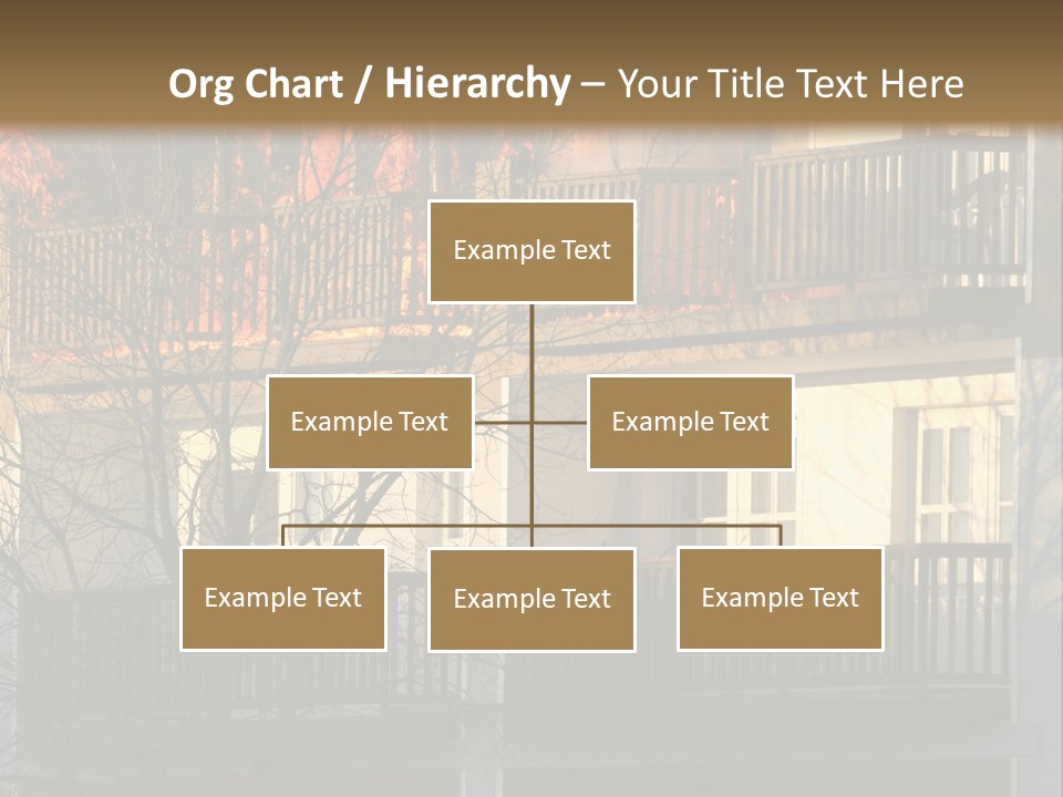 Children Watching A Fire Disaster PowerPoint Template