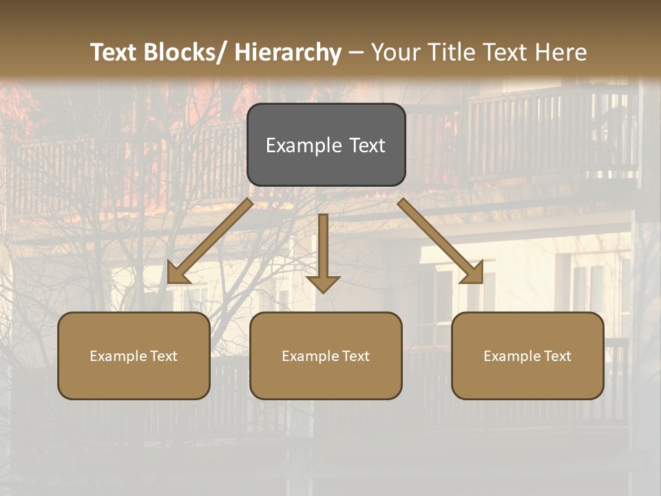 Children Watching A Fire Disaster PowerPoint Template