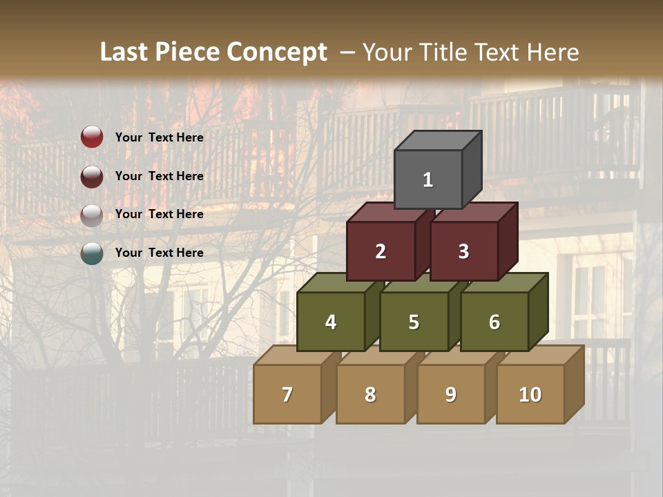 Children Watching A Fire Disaster PowerPoint Template