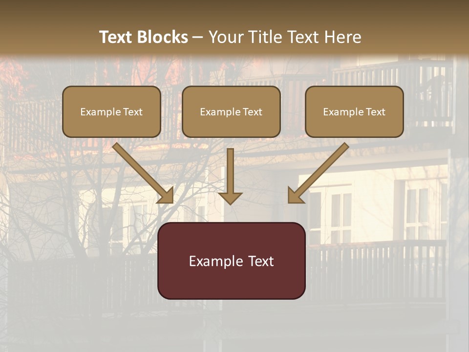 Children Watching A Fire Disaster PowerPoint Template