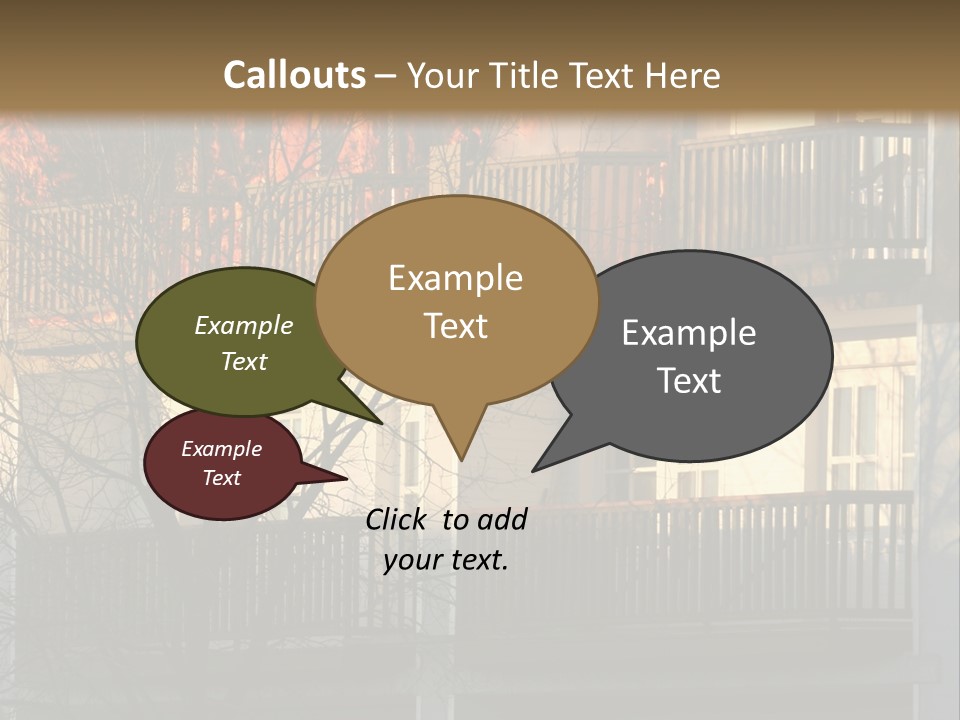 Children Watching A Fire Disaster PowerPoint Template