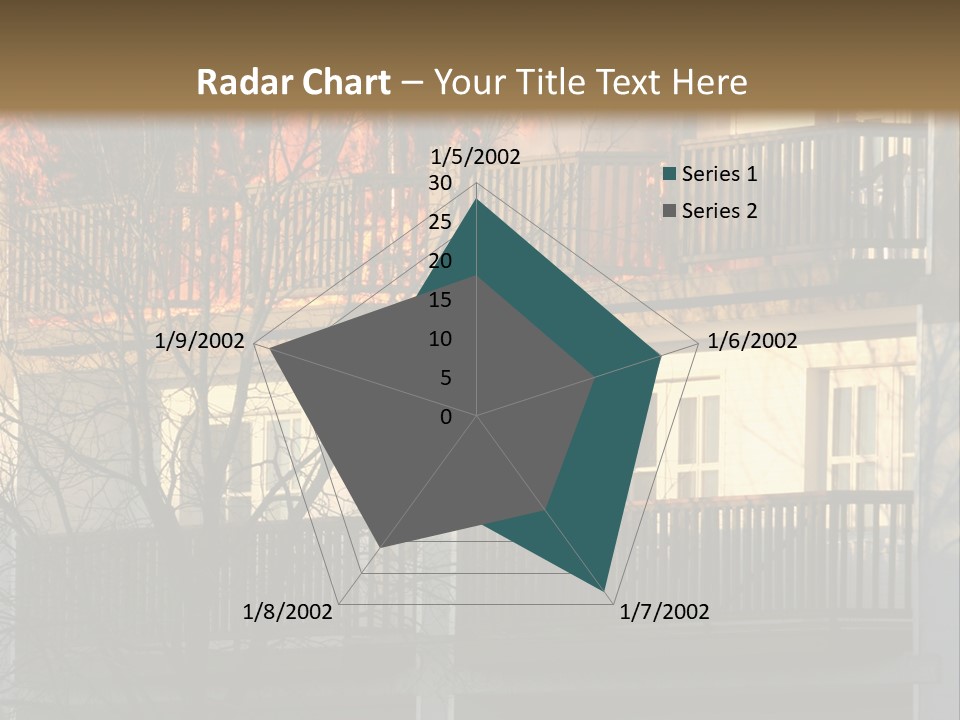 Children Watching A Fire Disaster PowerPoint Template