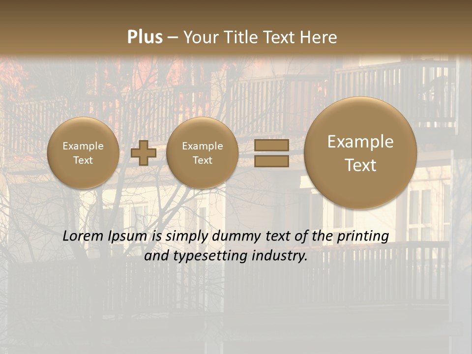 Children Watching A Fire Disaster PowerPoint Template