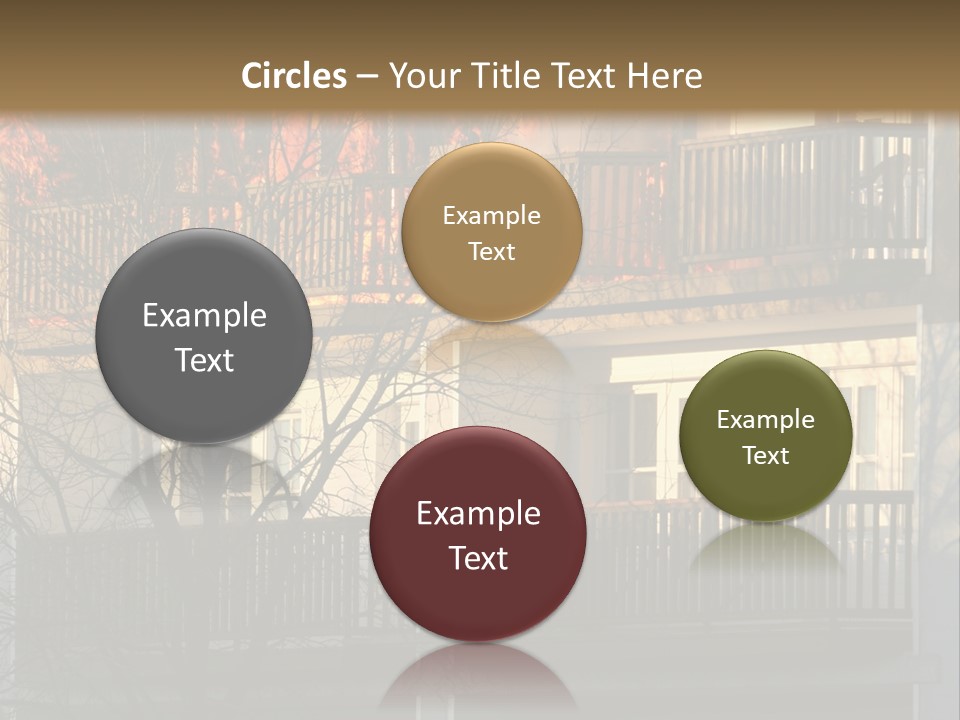 Children Watching A Fire Disaster PowerPoint Template