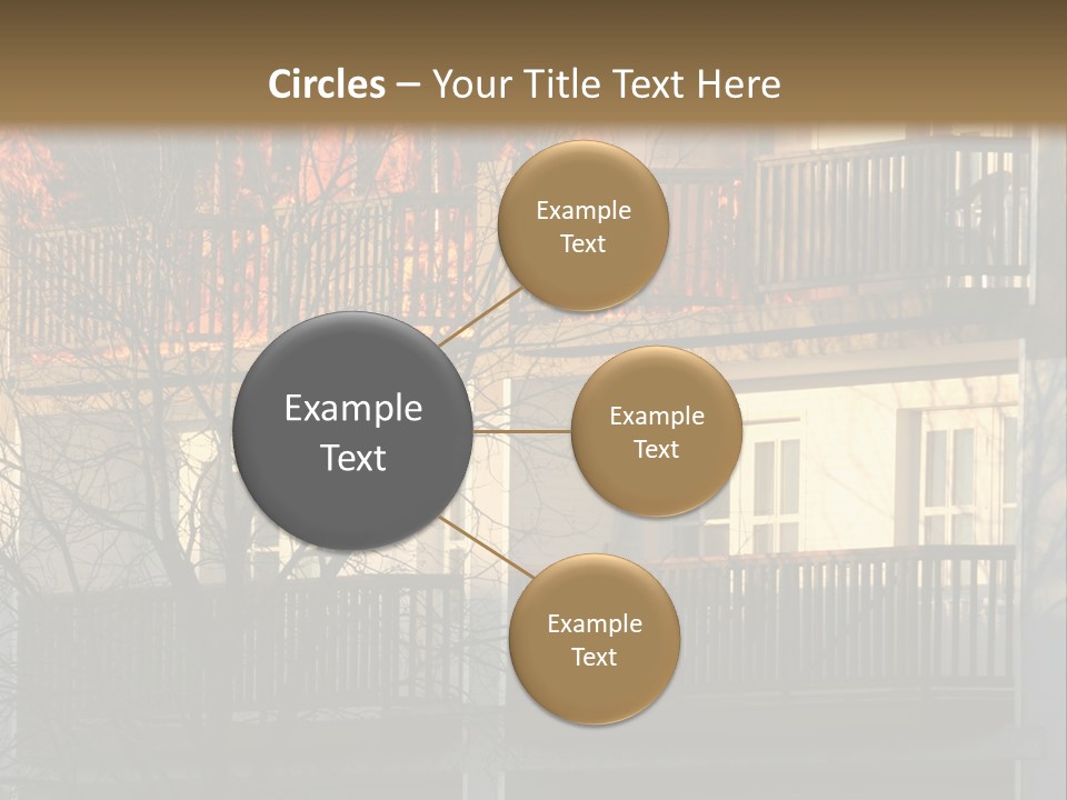 Children Watching A Fire Disaster PowerPoint Template