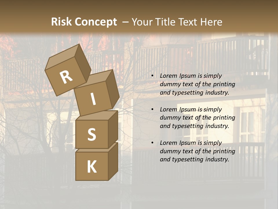 Children Watching A Fire Disaster PowerPoint Template