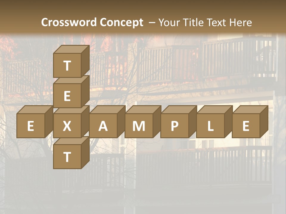 Children Watching A Fire Disaster PowerPoint Template