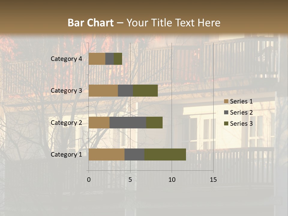 Children Watching A Fire Disaster PowerPoint Template
