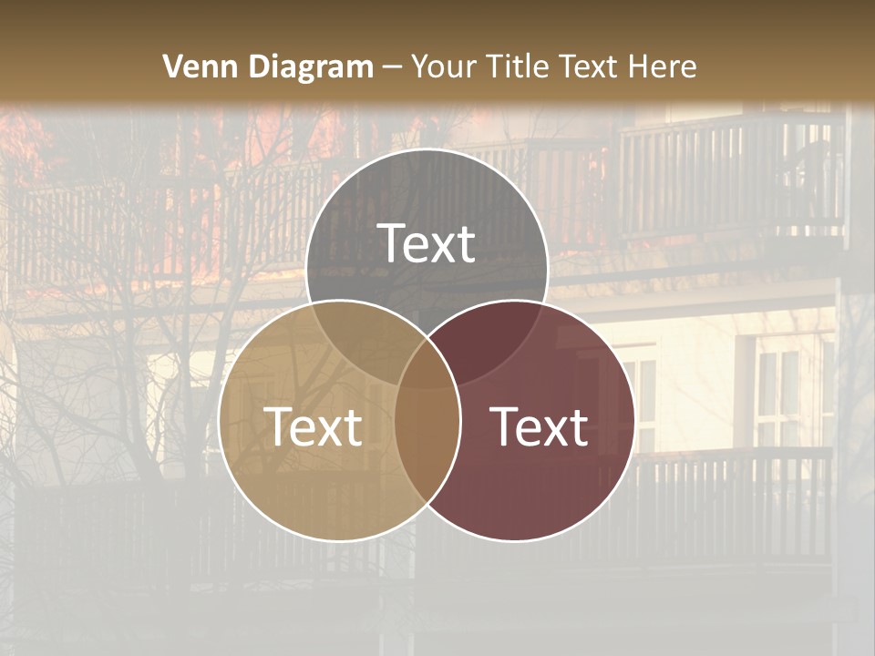 Children Watching A Fire Disaster PowerPoint Template