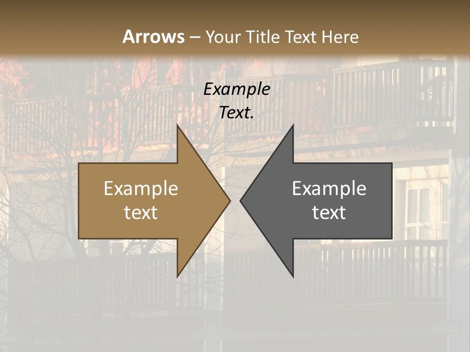 Children Watching A Fire Disaster PowerPoint Template