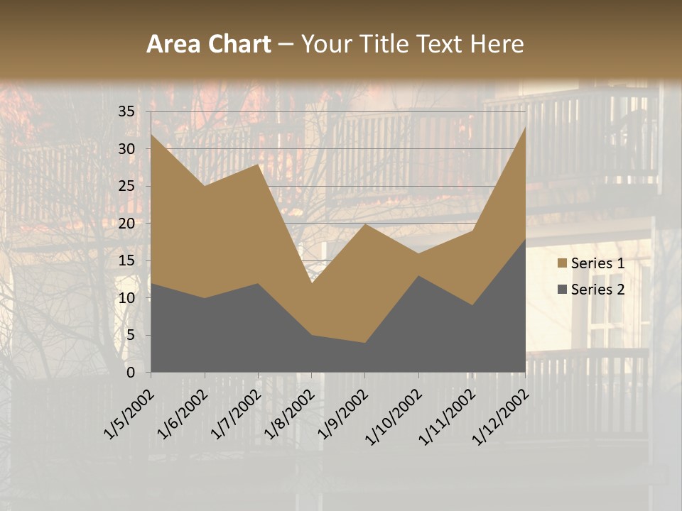 Children Watching A Fire Disaster PowerPoint Template