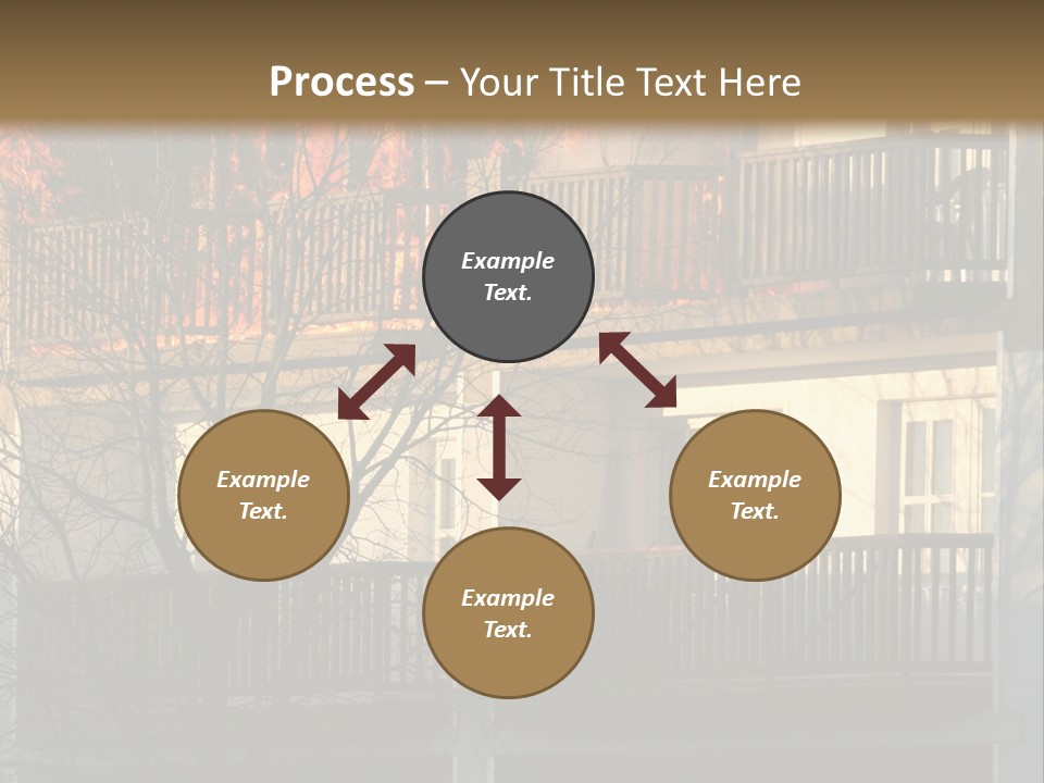Children Watching A Fire Disaster PowerPoint Template