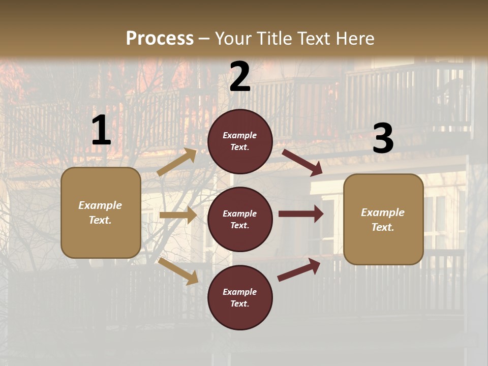 Children Watching A Fire Disaster PowerPoint Template